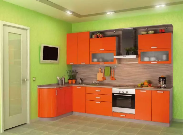 Dapur persik (61 foto): nuansa headset dapur warna persik di interior, kombinasi persik dengan warna lain, opsi desain 21151_29
