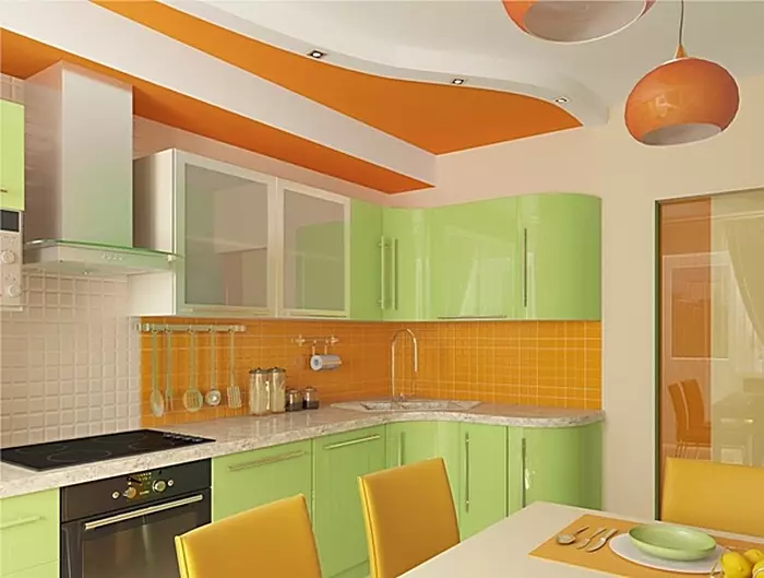 Őszibarack konyhák (61 fotók): Az őszibarack színek konyhai fejhallgatójának árnyalatai, az őszibarack kombinációja más színekkel, tervezési lehetőségek 21151_30