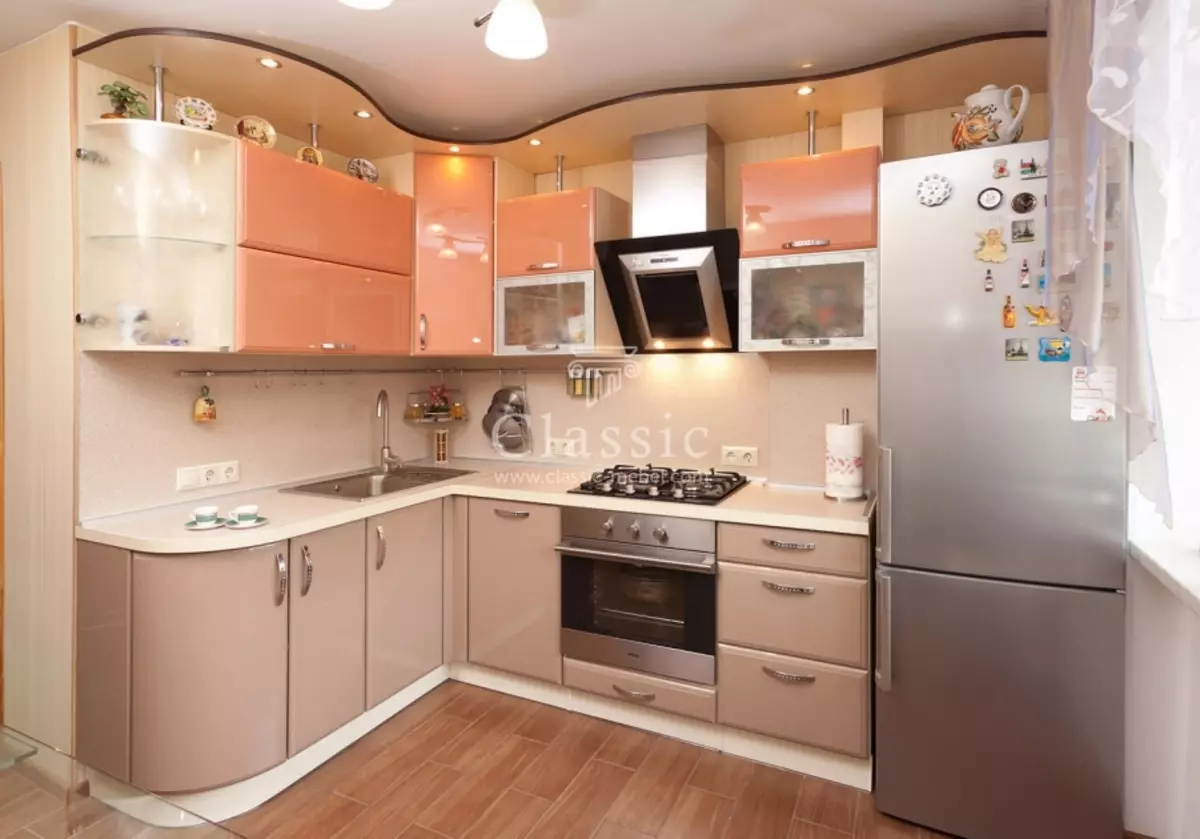 Peach Kitchens (61 photos): Nuances of the kitchen headset of peach colors in the interior, combination of peach with other colors, design options 21151_42