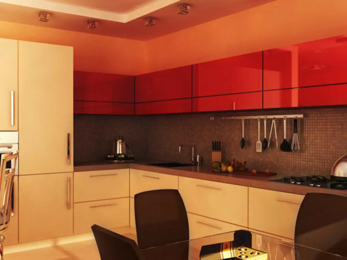 Peach Kitchens (61 billeder): Nuances af køkkenhovedtelefonen af ​​ferskenfarver i interiøret, kombinationen af ​​fersken med andre farver, design muligheder 21151_47