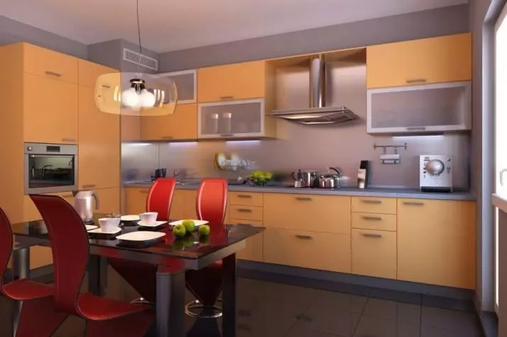 Dapur persik (61 foto): nuansa headset dapur warna persik di interior, kombinasi persik dengan warna lain, opsi desain 21151_51