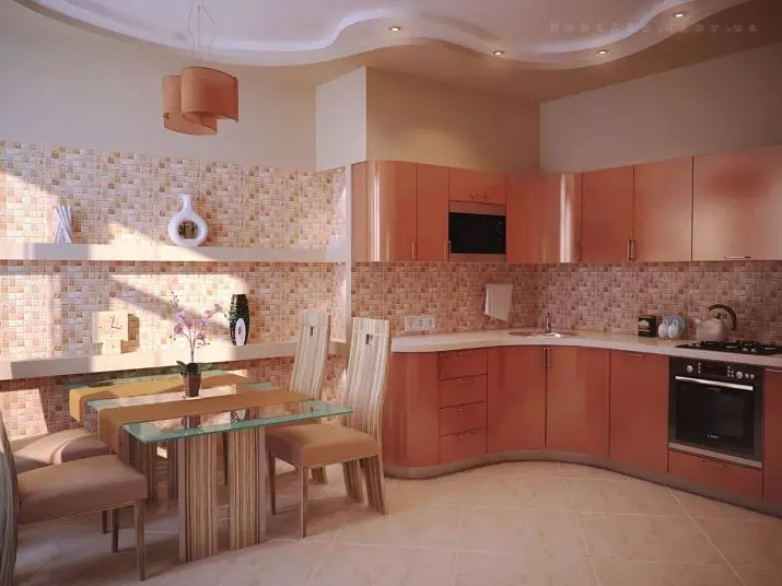 Peach Kitchens (61 photos): Nuances of the kitchen headset of peach colors in the interior, combination of peach with other colors, design options 21151_58