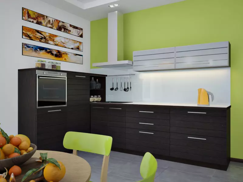 Dapur Wenge (75 foto): Wenge Headset Dapur dengan Putih dan Beige, Contoh Desain Interior dengan Dapur Sudut Dalam Wenge 21154_5