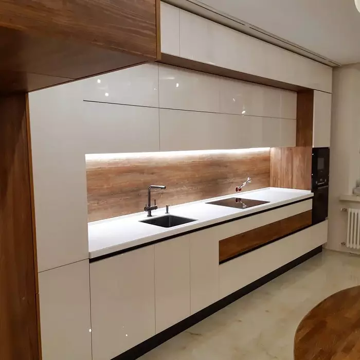 Dapur dalaman 9 meter persegi. m dalam gaya moden (52 gambar): ciri reka bentuk, idea yang menarik 21155_10