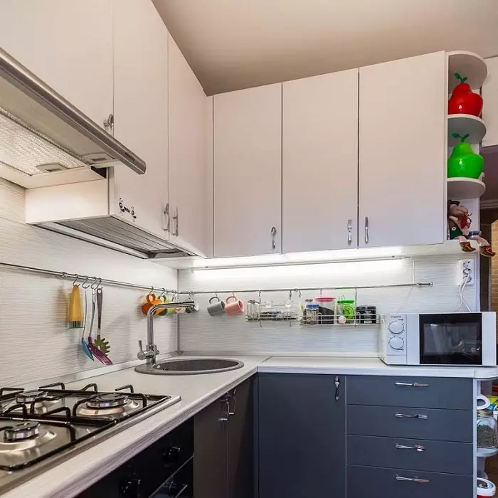 İç mutfak 9 metrekare. M modern tarzda (52 fotoğraf): tasarım özellikleri, ilginç fikirler 21155_20