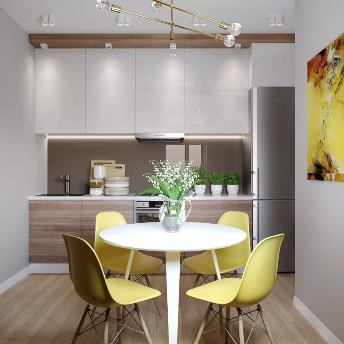 İç mutfak 9 metrekare. M modern tarzda (52 fotoğraf): tasarım özellikleri, ilginç fikirler 21155_48