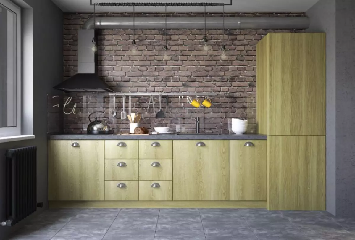 लॉफ्ट शैली स्वयंपाकघर (99 फोटो): अंतर्गत डिझाइन, पांढरा आणि राखाडी स्वयंपाकघर, अपार्टमेंटमध्ये मॉड्यूलर किचन, योग्य पडदे आणि चंदेलियर 21160_63