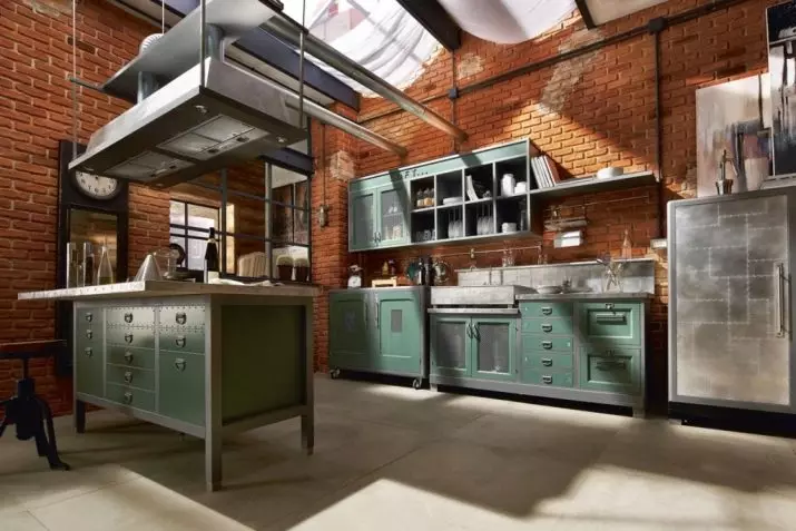 लॉफ्ट शैली स्वयंपाकघर (99 फोटो): अंतर्गत डिझाइन, पांढरा आणि राखाडी स्वयंपाकघर, अपार्टमेंटमध्ये मॉड्यूलर किचन, योग्य पडदे आणि चंदेलियर 21160_8