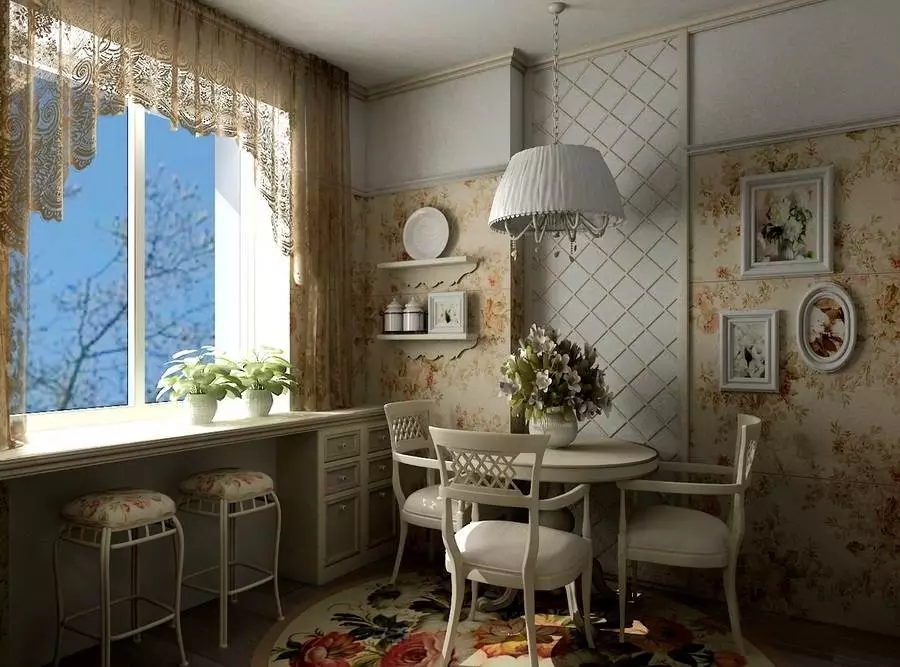 Cocina Provence (130 fotos): diseño interior de cocina blanca, auriculares de cocina en estilo de olivo. ¿Cómo arreglar las paredes? ¿Cómo decorar la habitación con flores y pinturas? 21162_112