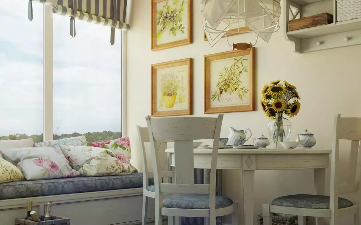 Provence Kitchen (130 foto's): Witte keuken interieur, keuken headset in olijfstijl. Hoe de muren te regelen? Hoe de kamer met bloemen en schilderijen te versieren? 21162_116