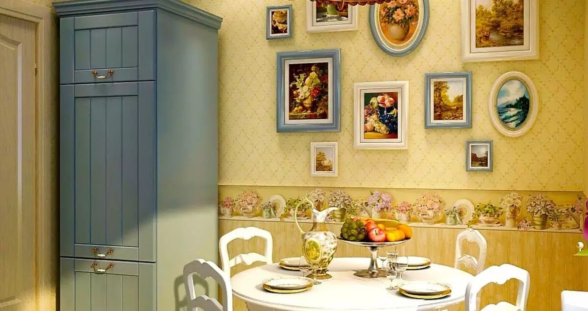 Кухня в стилі прованс (130 фото): дизайн інтер'єру білої кухні, кухонний гарнітур в прованському стилі. Як оформити стіни? Як декорувати кімнату квітами і картинами? 21162_117