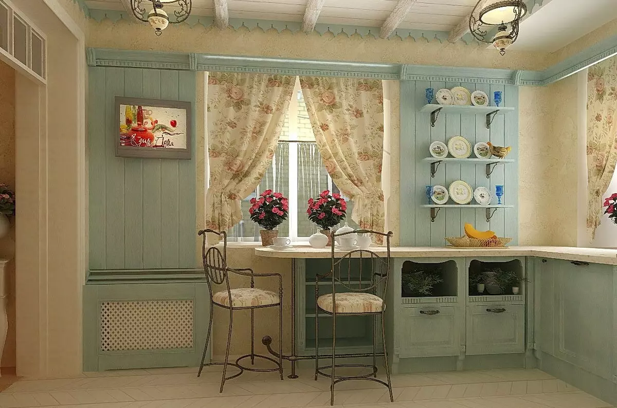 Provanso virtuvė (130 nuotraukų): balta virtuvės interjero dizainas, virtuvės ausinės alyvuogių stiliumi. Kaip organizuoti sienas? Kaip papuošti kambarį su gėlėmis ir paveikslais? 21162_126