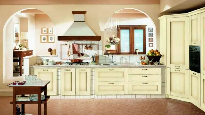 Provence Kök (130 Bilder): Vit Kök Inredning, Kökshus i Olive Style. Hur man arrangerar väggarna? Hur man dekorerar rummet med blommor och målningar? 21162_127