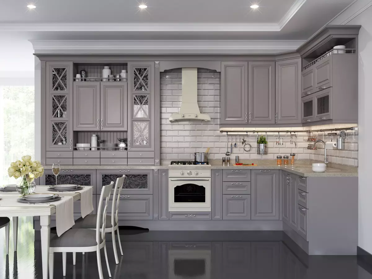 Cocina de Provence (130 fotos): Deseño de interiores de cociña branca, auriculares de cociña en estilo de oliva. Como organizar as paredes? Como decorar a sala con flores e pinturas? 21162_37