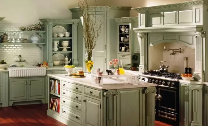 Provence Kitchen (130 foto's): Witte keuken interieur, keuken headset in olijfstijl. Hoe de muren te regelen? Hoe de kamer met bloemen en schilderijen te versieren? 21162_7
