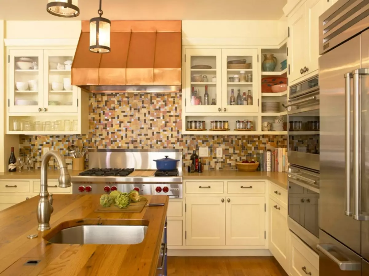 Retro Style Kitchen (55 bilder): Kjøkkenhodetelefoner og gardiner i Retro Stil Interiør, Moderne Designalternativer 21165_19
