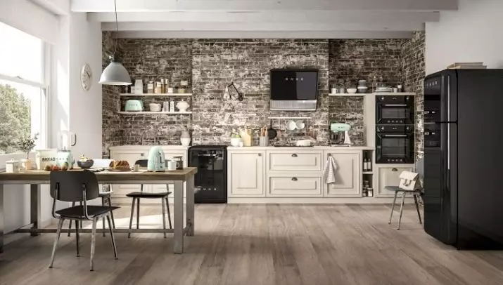 Retro Style Kitchen (55 bilder): Kjøkkenhodetelefoner og gardiner i Retro Stil Interiør, Moderne Designalternativer 21165_2