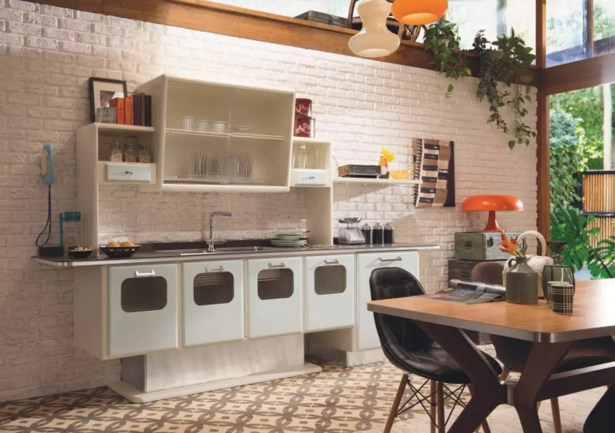 Кухня в стилі ретро (55 фото): кухонні гарнітури і штори в інтер'єр в стилі ретро, ​​варіанти сучасного дизайну 21165_5