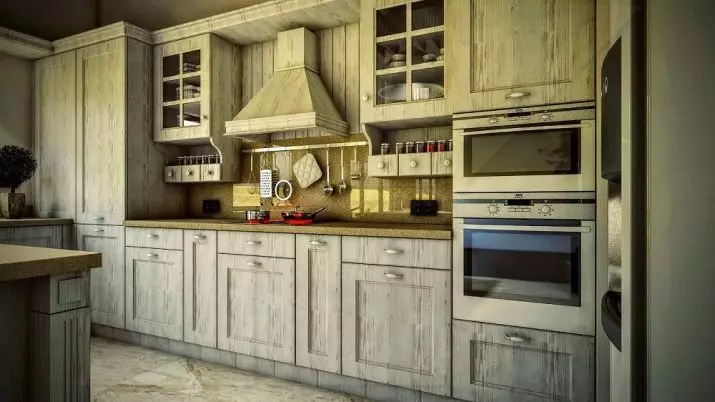 Retro styl kuchyně (55 fotografií): kuchyně sluchátka a záclony v retro stylu interiéru, moderní konstrukční možnosti 21165_52