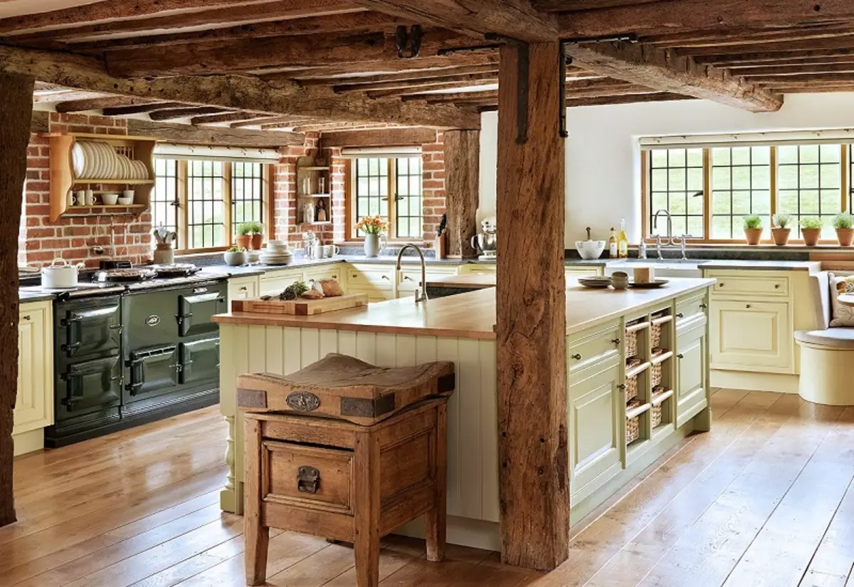 Retro styl kuchyně (55 fotografií): kuchyně sluchátka a záclony v retro stylu interiéru, moderní konstrukční možnosti 21165_8