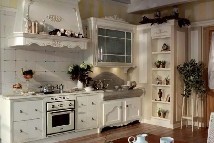 Små kjøkken i stil med Provence (60 bilder): Design av hjørne og direkte kjøkken i interiøret 
