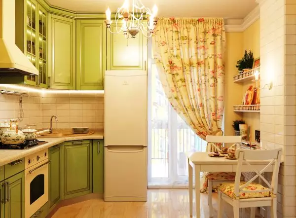 Mažos virtuvės Provanso stiliaus (60 nuotraukų): kampinio ir tiesioginio virtuvės dizainas 