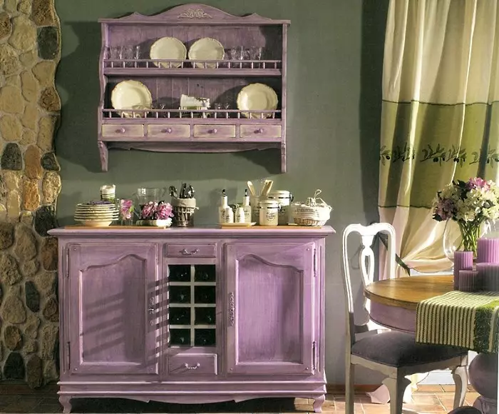 Pikku keittiöt Provence (60 valokuvaa): kulman muotoilu ja suorat keittiöt sisätiloissa 