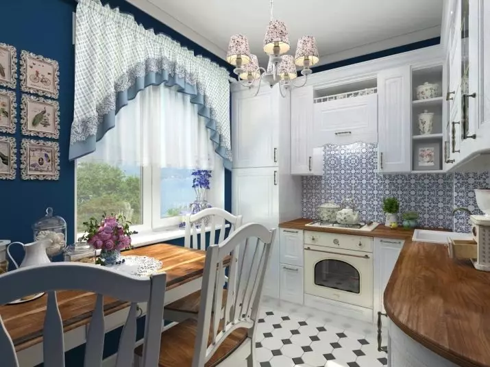 Mažos virtuvės Provanso stiliaus (60 nuotraukų): kampinio ir tiesioginio virtuvės dizainas 