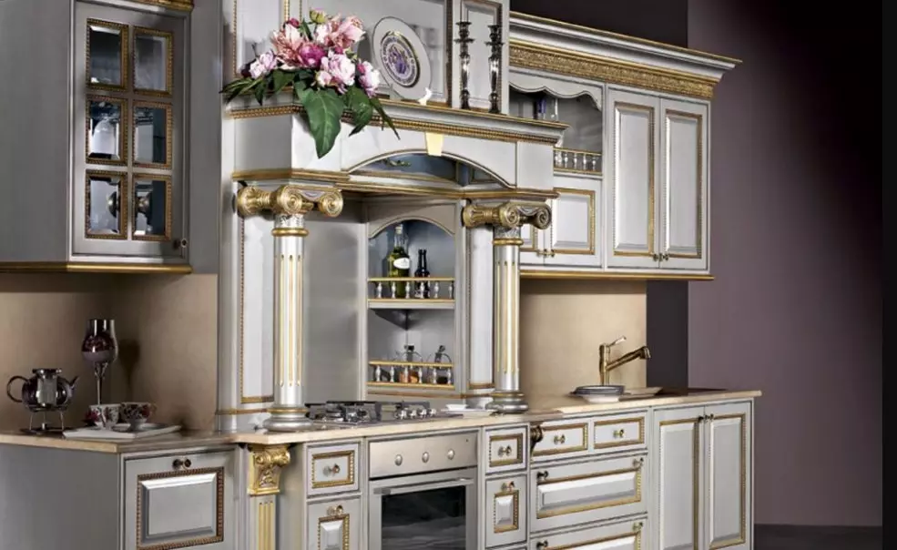 巴洛克和洛可可厨房（40张照片）：在内部的巴洛克风格的小型和大型厨房家具的设计 21173_25