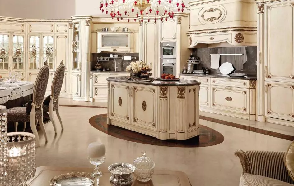 巴洛克和洛可可厨房（40张照片）：在内部的巴洛克风格的小型和大型厨房家具的设计 21173_9