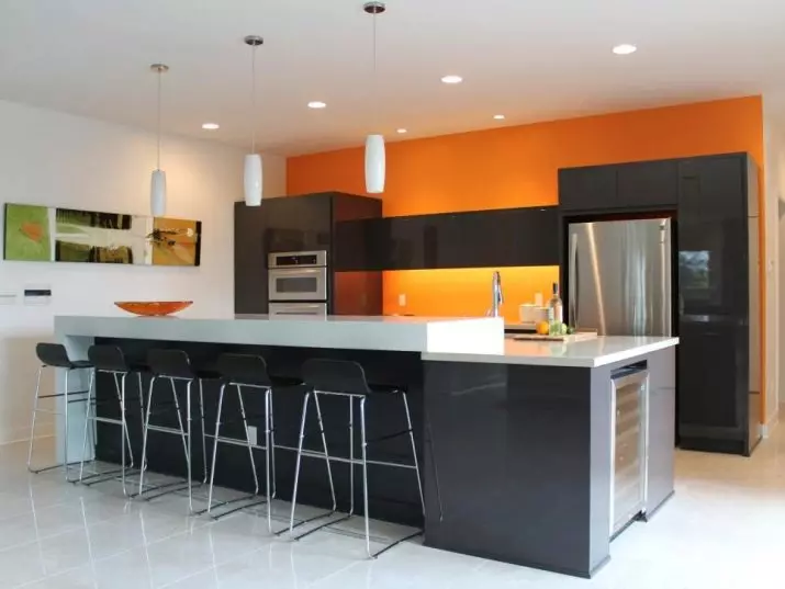 Black kitchen (100 photos): black velvet kitchen set with wood in interior design, matte and glossy kitchen in gray-black colors, black wall design 21175_99
