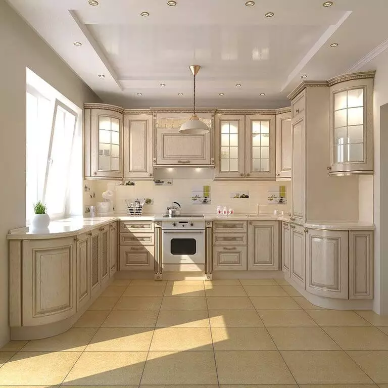 Dapur Angular Putih (46 Foto): Headset dapur mengkilap dan matte dalam gaya interior, modern dan klasik, dari MDF dan plastik 21179_27