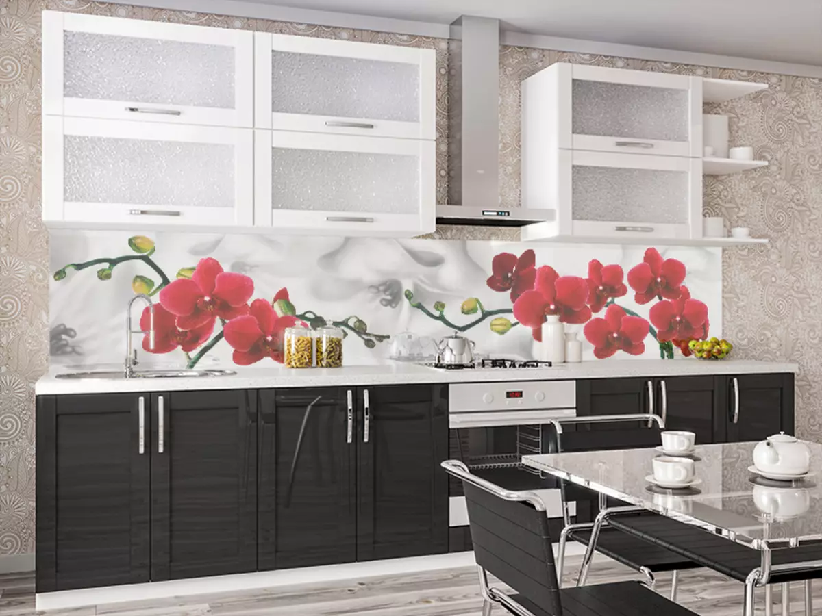 Tạp dề bếp Albico (36 ảnh): Chọn các tấm cho nhà bếp từ MDF và nhựa, thiết kế các tạp dề được làm sẵn cho các bức tường từ loạt 
