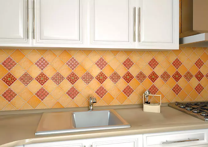 Kerama Marazzi Tile on the kitchenエプロン（37枚の写真）：キッチンエプロンのデザインのCabanchik Tile、キッチンインテリアのタイルコレクション 