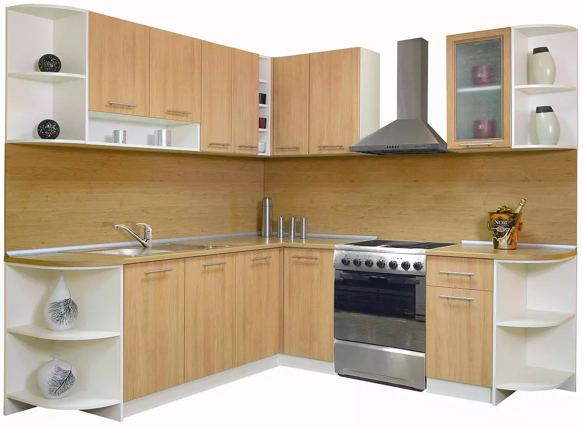 پیش بند برای آشپزخانه از MDF (65 عکس): پانل های آشپزخانه دیواری با الگوی و چاپ عکس، گزینه های اتمام برای کاشی و چوب 21205_2