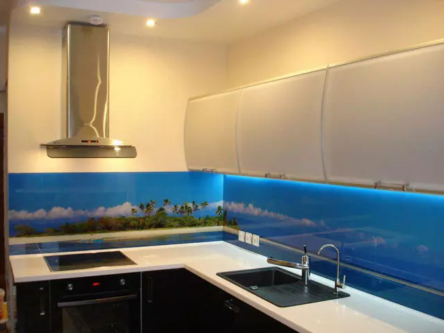 Фартухи для кухні з МДФ (65 фото): стінові кухонні панелі з малюнком і фотодруком, варіанти обробки під плитку і дерево 21205_30