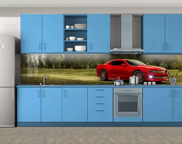 پیش بند برای آشپزخانه از MDF (65 عکس): پانل های آشپزخانه دیواری با الگوی و چاپ عکس، گزینه های اتمام برای کاشی و چوب 21205_41