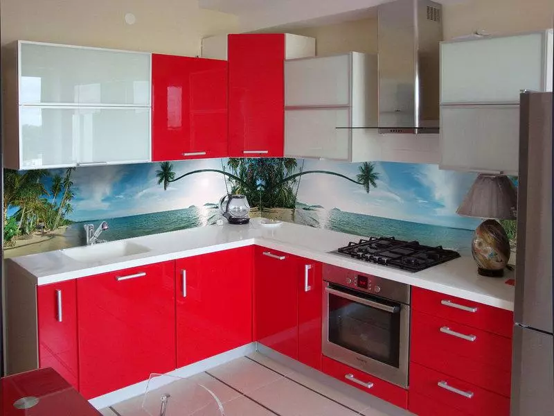 Фартухи для кухні з МДФ (65 фото): стінові кухонні панелі з малюнком і фотодруком, варіанти обробки під плитку і дерево 21205_55