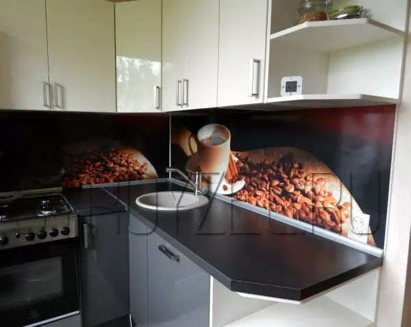 پیش بند برای آشپزخانه از MDF (65 عکس): پانل های آشپزخانه دیواری با الگوی و چاپ عکس، گزینه های اتمام برای کاشی و چوب 21205_63