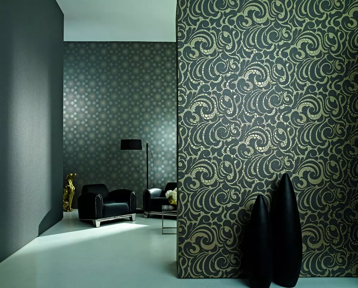 Papéis de parede modernos no corredor (70 fotos): Papel de parede elegante 2021 nas paredes no interior da sala de estar. Quais cores estão na moda agora? Como colar? 21220_11