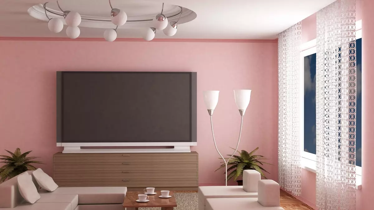تصاویر پس زمینه نور در سالن (41 عکس): اتاق نشیمن طراحی داخلی با تصویر زمینه و کف در رنگ های روشن در آپارتمان و خانه. گزینه های جالب 21222_36