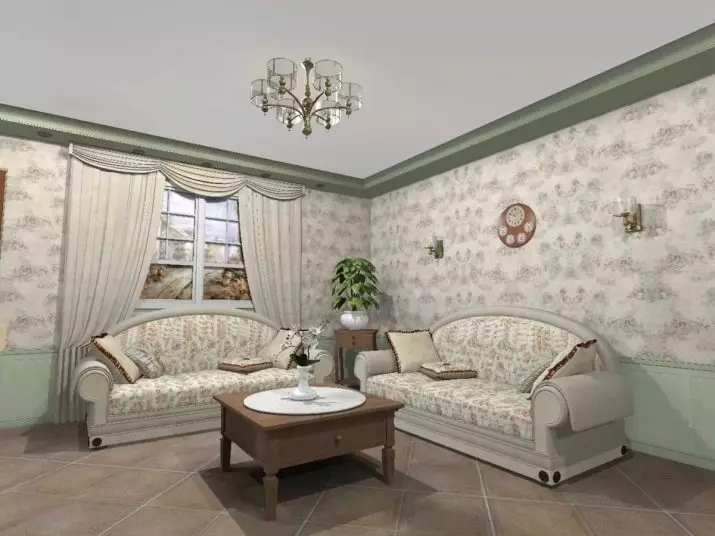 Tapeta v hale (162 fotografií): Krásná tapeta na zdi v obývacím pokoji 2021, přehled o možnosti stylu Provence, vybrat tmavé, šedé a jiné barvy tapet 21224_138