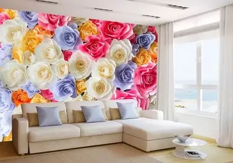 Fondo de pantalla en el pasillo (162 fotos): Hermoso fondo de pantalla en la pared en la sala de estar 2021, visión general de las opciones de estilo de Provence, elija colores oscuros, grises y otros colores de fondo de pantalla 21224_19