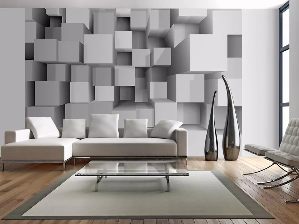 Tapeta v hale (162 fotografií): Krásná tapeta na zdi v obývacím pokoji 2021, přehled o možnosti stylu Provence, vybrat tmavé, šedé a jiné barvy tapet 21224_25