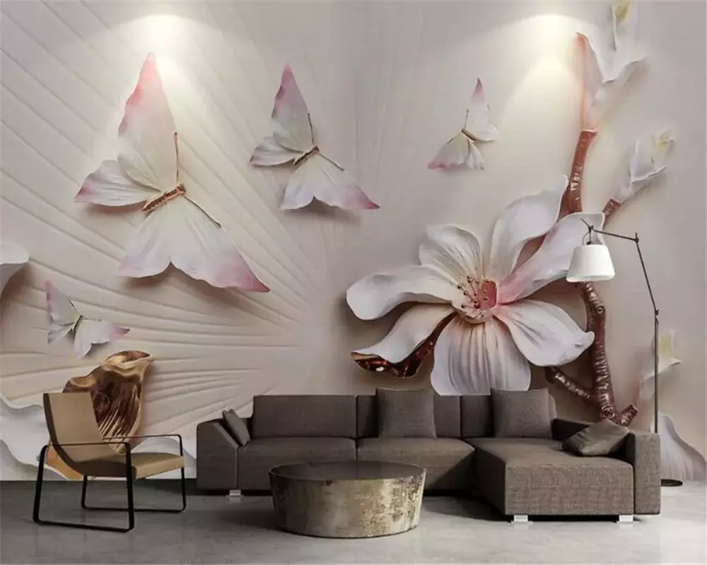 Tapeta v hale (162 fotografií): Krásná tapeta na zdi v obývacím pokoji 2021, přehled o možnosti stylu Provence, vybrat tmavé, šedé a jiné barvy tapet 21224_42