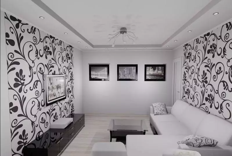 Papel de parede no corredor (162 fotos): Belo papel de parede na parede na sala de estar 2021, visão geral das opções de estilo de Provence, escolha escuras, cinza e outras cores de papel de parede 21224_60