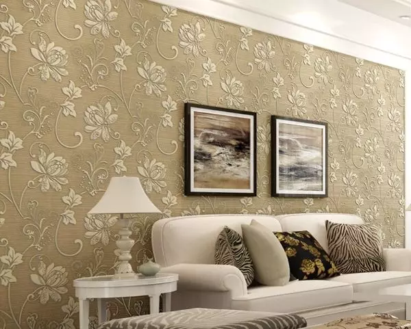 Wallpaper in the hall (162 photos): Beautiful wallpaper on the wall in the living room 2021, overview of Provence style options, choose dark, gray and other wallpaper colors 21224_70