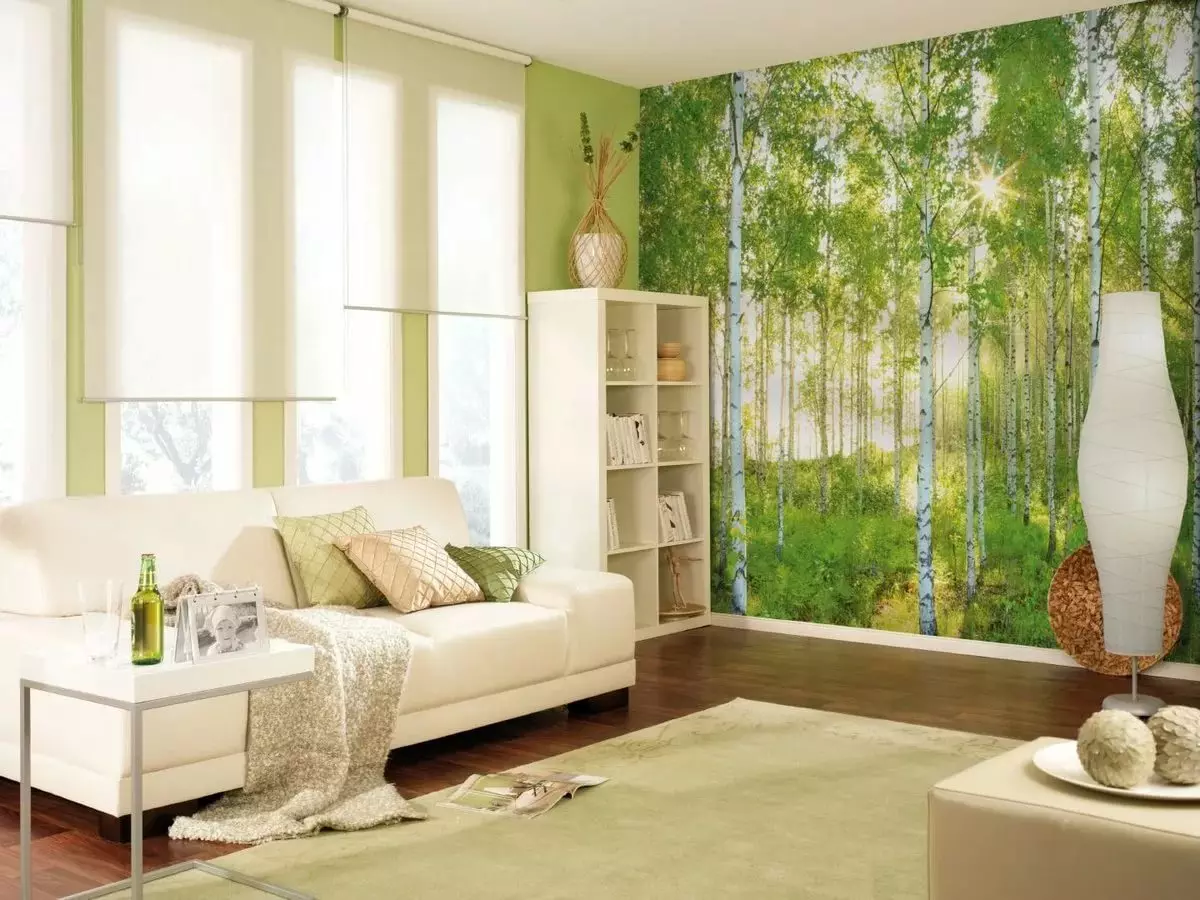 Fondo de pantalla en el pasillo (162 fotos): Hermoso fondo de pantalla en la pared en la sala de estar 2021, visión general de las opciones de estilo de Provence, elija colores oscuros, grises y otros colores de fondo de pantalla 21224_9