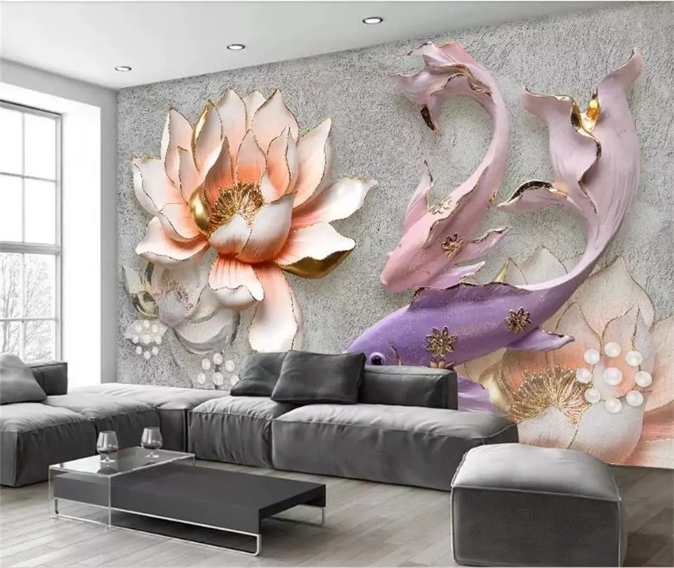Fototapeta do haly (111 fotek): Design fotografií tapety s růží v interiéru obývacího pokoje, výběr tapet, rozšiřující se prostor, na zdi nad pohovkou a na jiných místech 21225_61