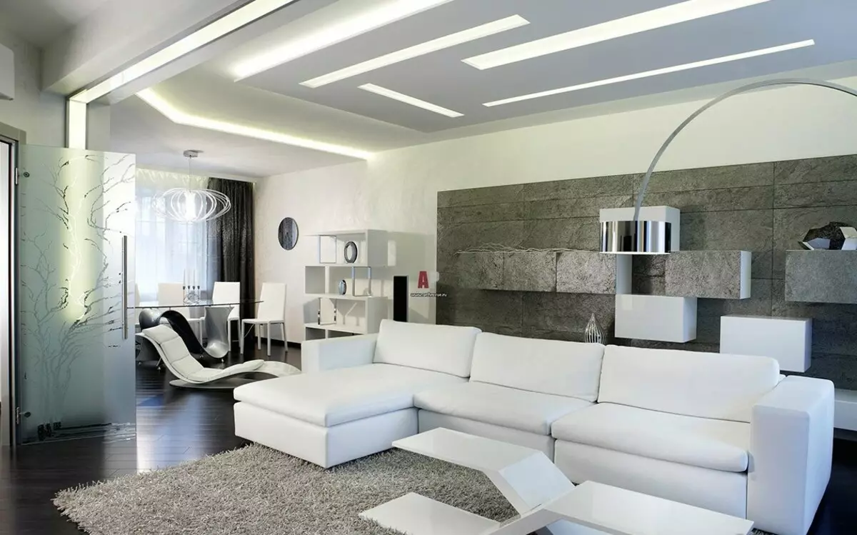 Ledersofas im Wohnzimmer (28 Fotos): Innenarchitektur mit großen Elite braun und anderen Farbe Ledersofas 21230_16